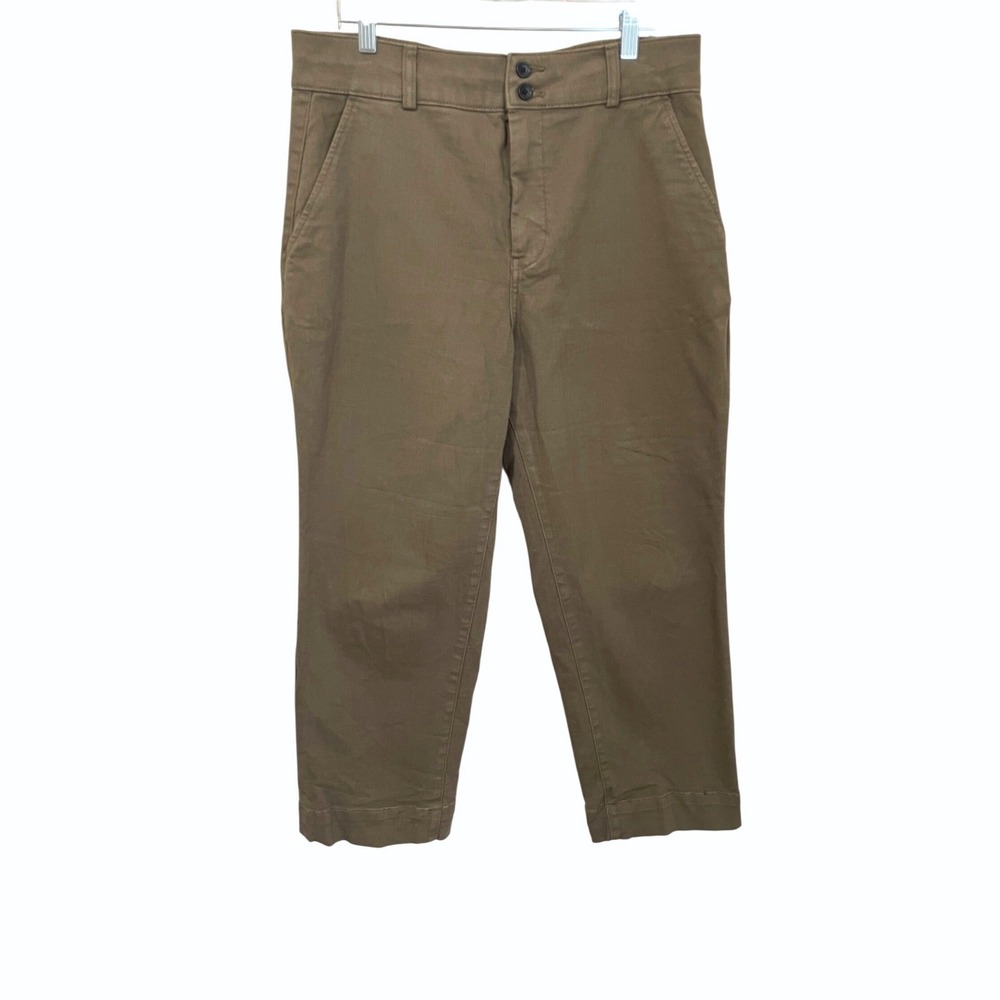 Everlane The Organic Straight Leg Utility Pant Size 14 Dark Olive Twill